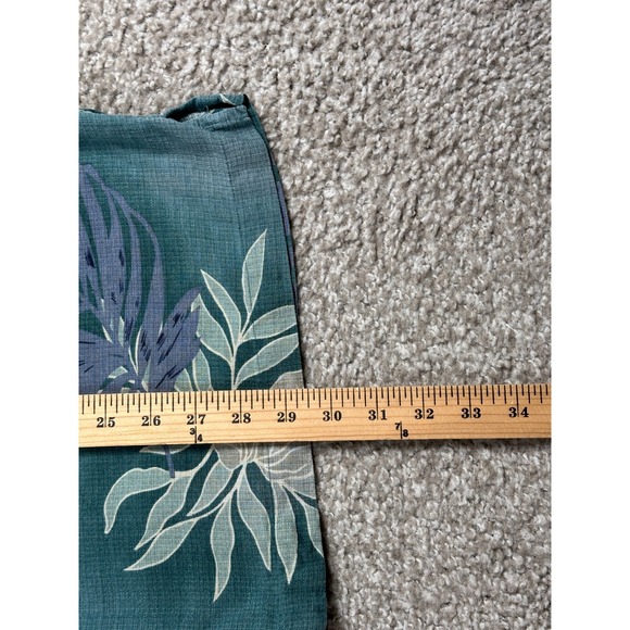 Island Republic Shirt Mens XL Green Blue Floral Hawaiian Button Up Short Sleeve - Picture 7 of 8